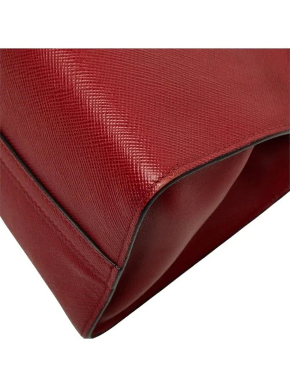 Prada Monochrome Shoulder Bag Red Leather